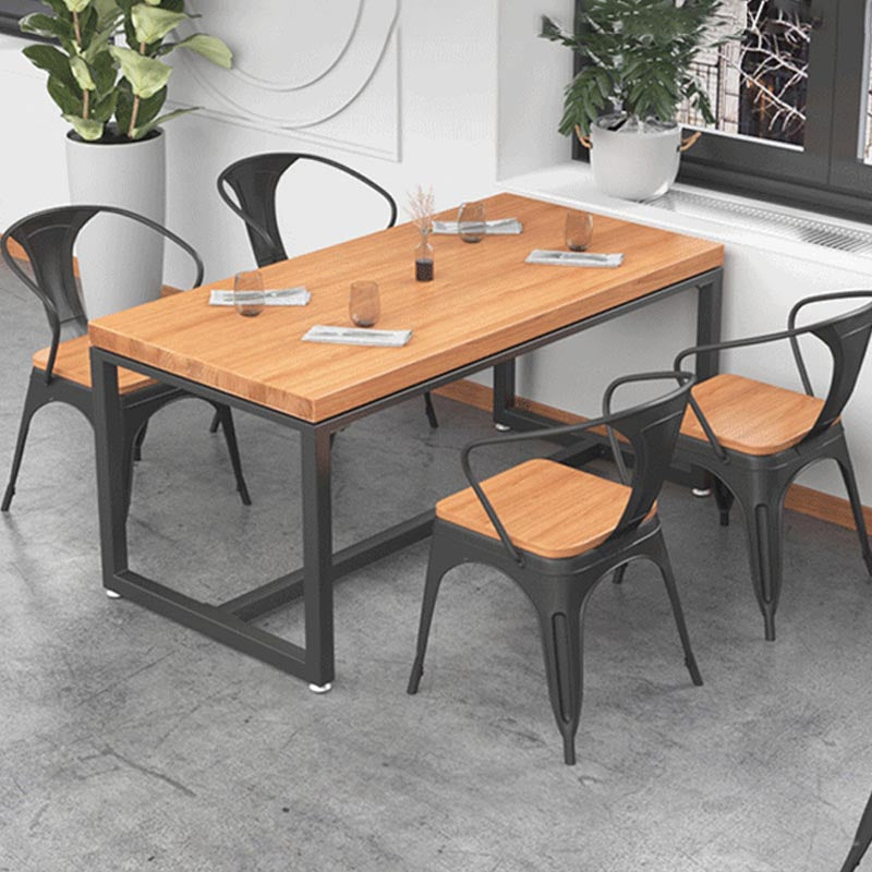 1/5 Pieces Dining Set Industrial Solid Wood Dining Table Set for Home Use