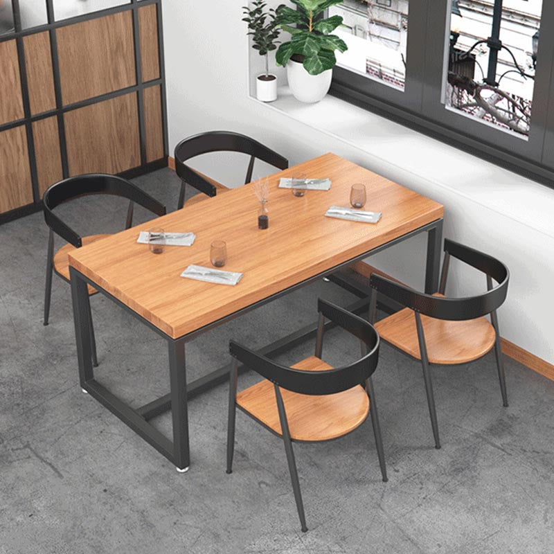 1/5 Pieces Dining Set Industrial Solid Wood Dining Table Set for Home Use