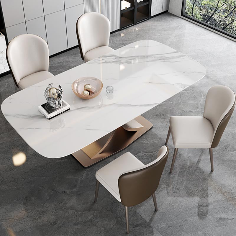 Glam Rectangle Table Set 1/3/4/5/6 Pieces Dining Set for Home Use