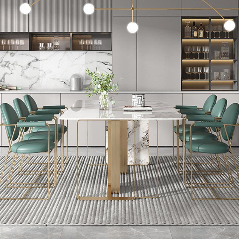 Glam Rectangle Table Set 1/4/5/7 Pieces Dining Set for Home Use