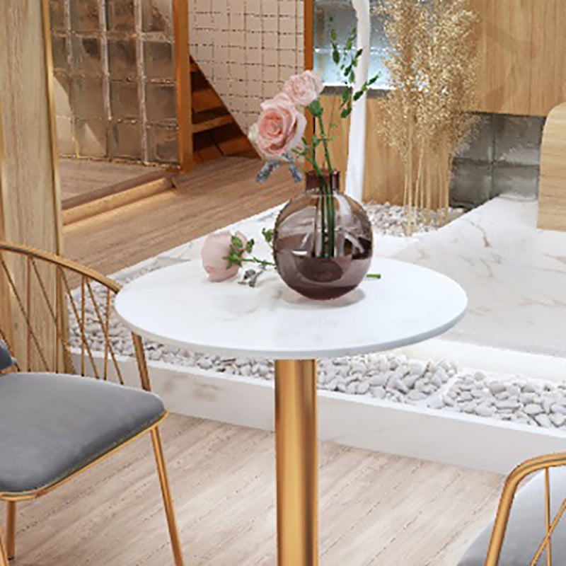 Glam Faux Marble Dining Set Round 1/2/3/4/5 Pieces Dining Set for Home Use