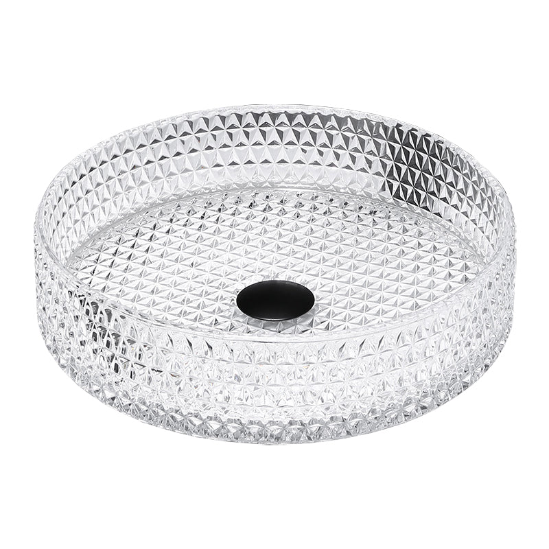 Modern Clear Wash Stand Glass Trough Bathroom Sink for Bathroom