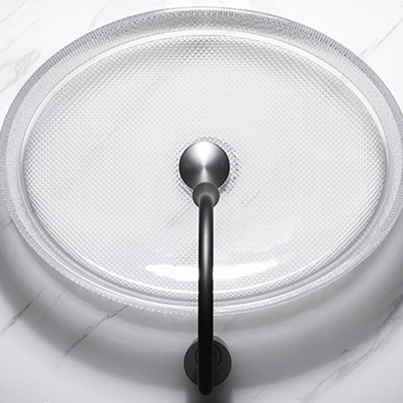 Modern Clear Wash Stand Glass Trough Bathroom Sink for Bathroom