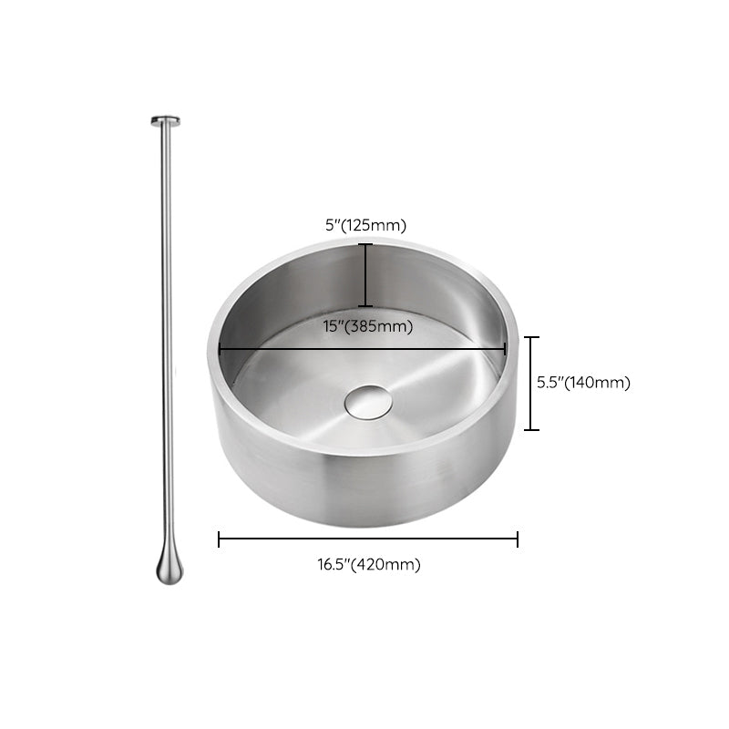 Modern Stainless Steel Wash Stand Round Trough Sink for Bathroom