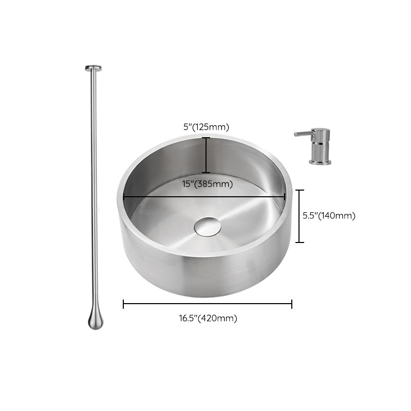 Modern Stainless Steel Wash Stand Round Trough Sink for Bathroom