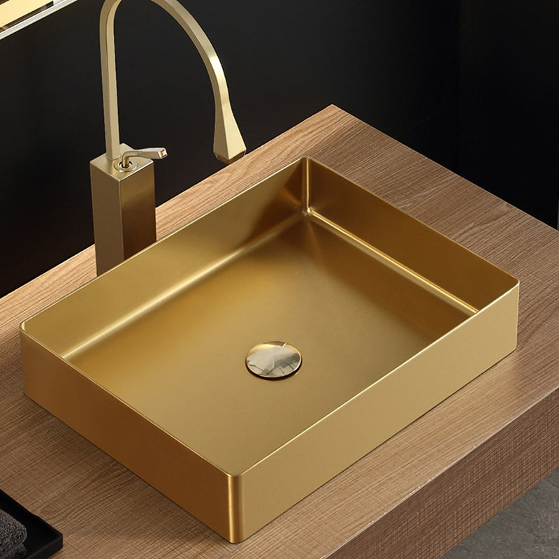 Modern Stainless Steel Sink Rectangular Basin Sink for Bathroom(Faucet Not Included )