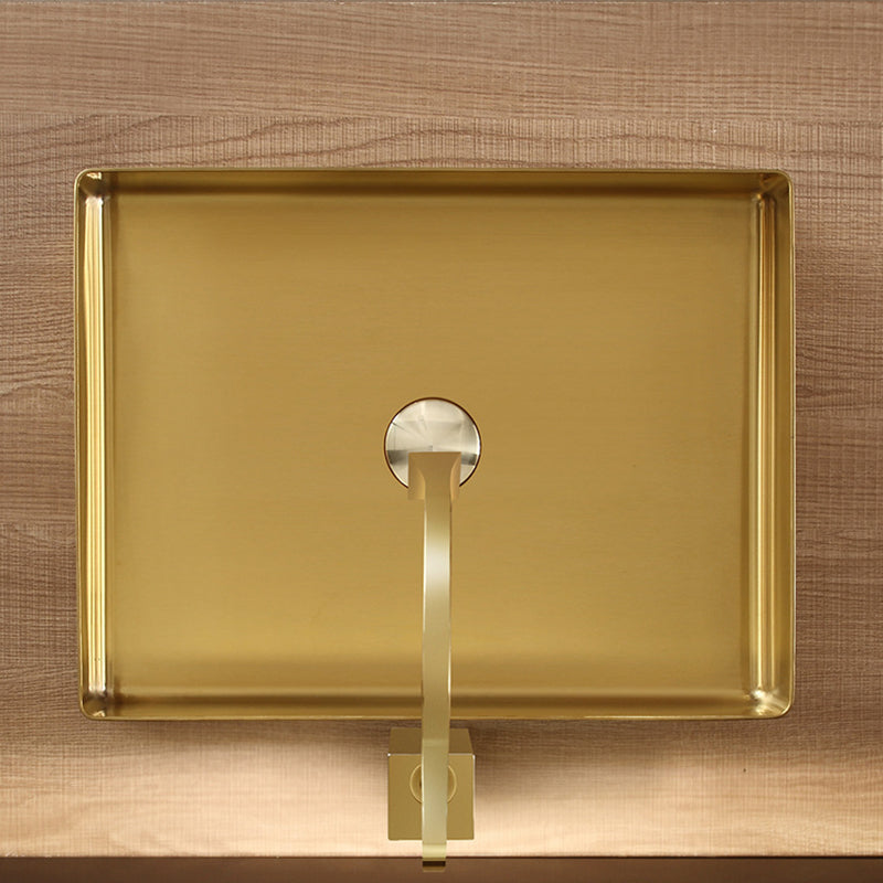 Modern Stainless Steel Sink Rectangular Basin Sink for Bathroom(Faucet Not Included )