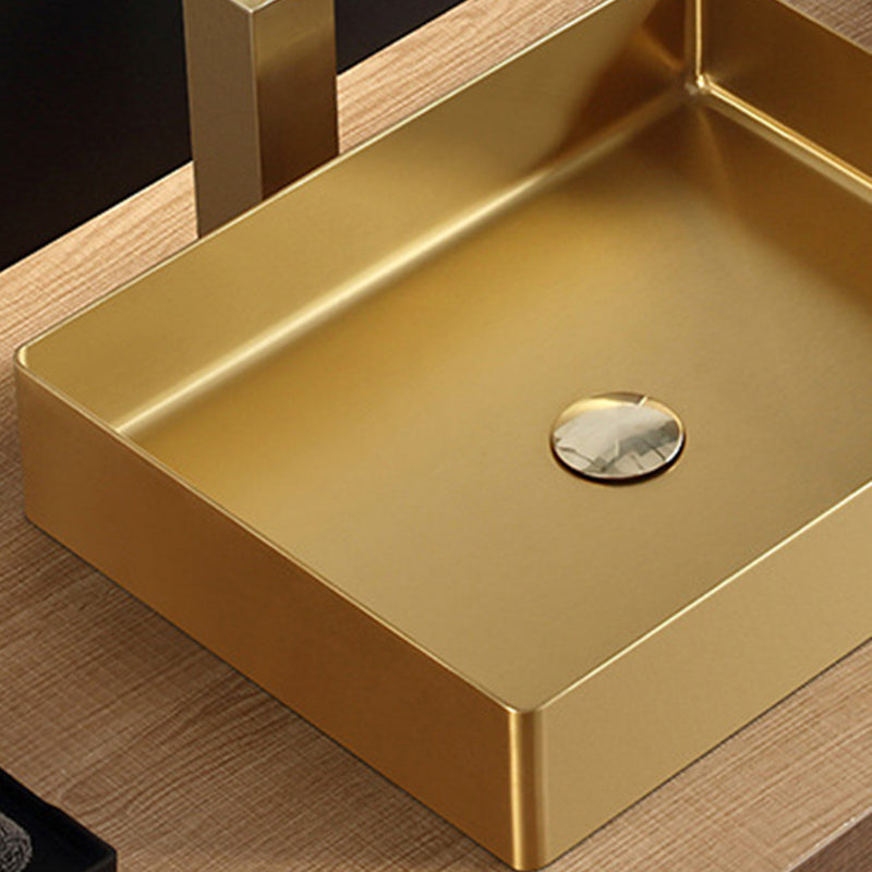 Modern Stainless Steel Sink Rectangular Basin Sink for Bathroom(Faucet Not Included )