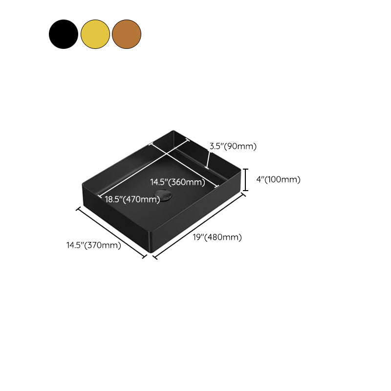 Modern Stainless Steel Sink Rectangular Basin Sink for Bathroom(Faucet Not Included )