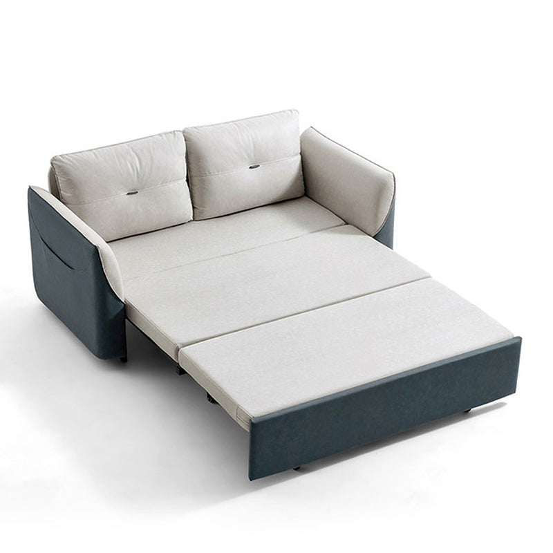 Faux leather Sofa Bed with Pillow Back Convertible Sofa with Magazine Storage