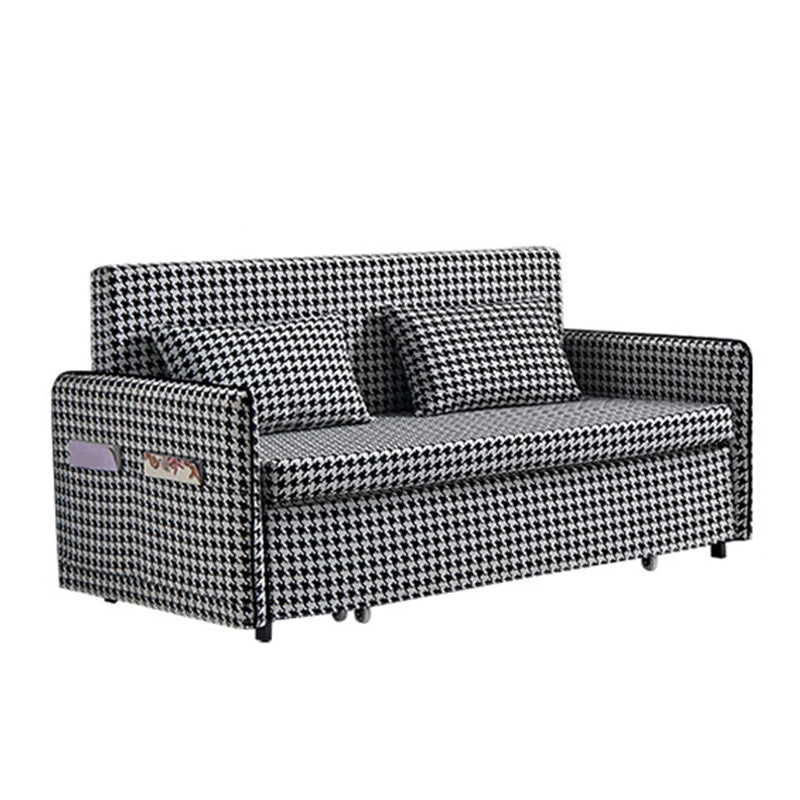 30.70"  Wide Linen Convertible Sofa Storage Sleeper Sofa Bed in Black and White