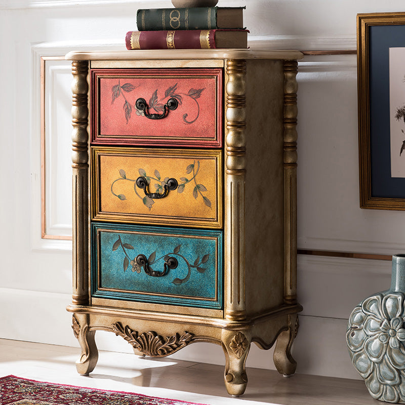 Traditional Vertical Storage Chest Bedroom Chest in Brown with 3 Drawers