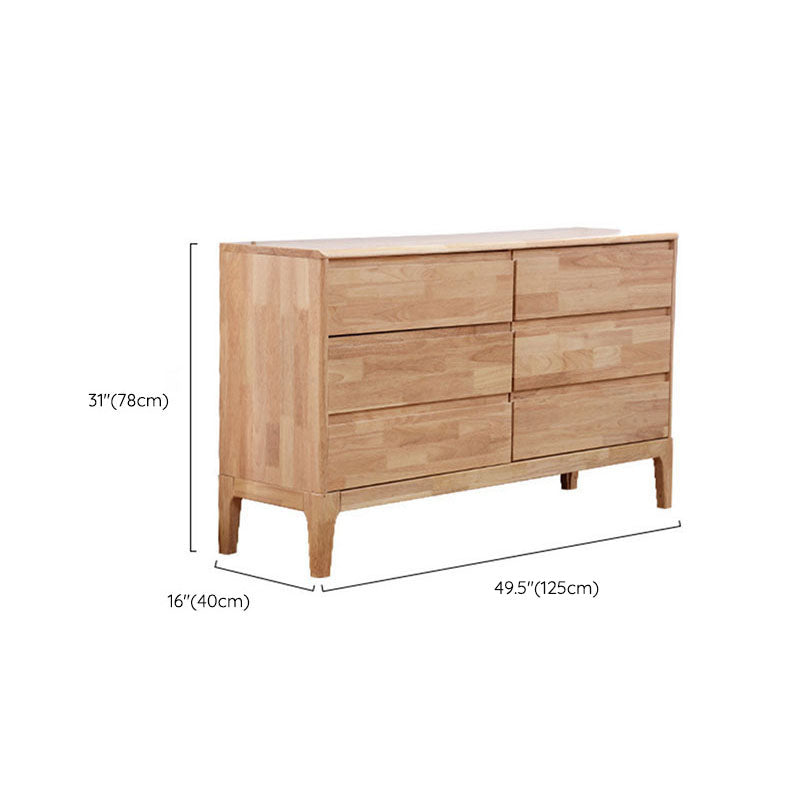 Bedroom Rubber Wood Storage Chest Contemporary Chest with Drawers