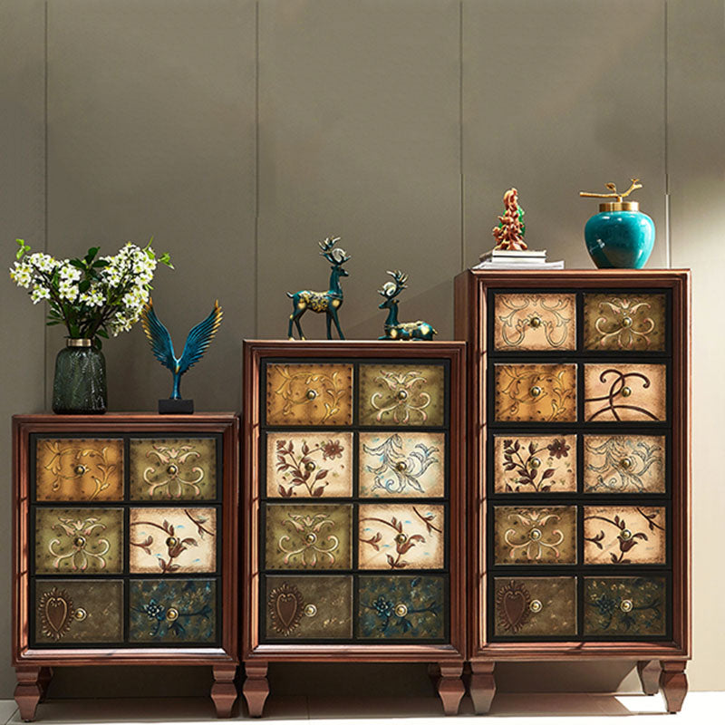 Traditional Solid Wood Storage Chest Bedroom Chest in Brown with Drawers