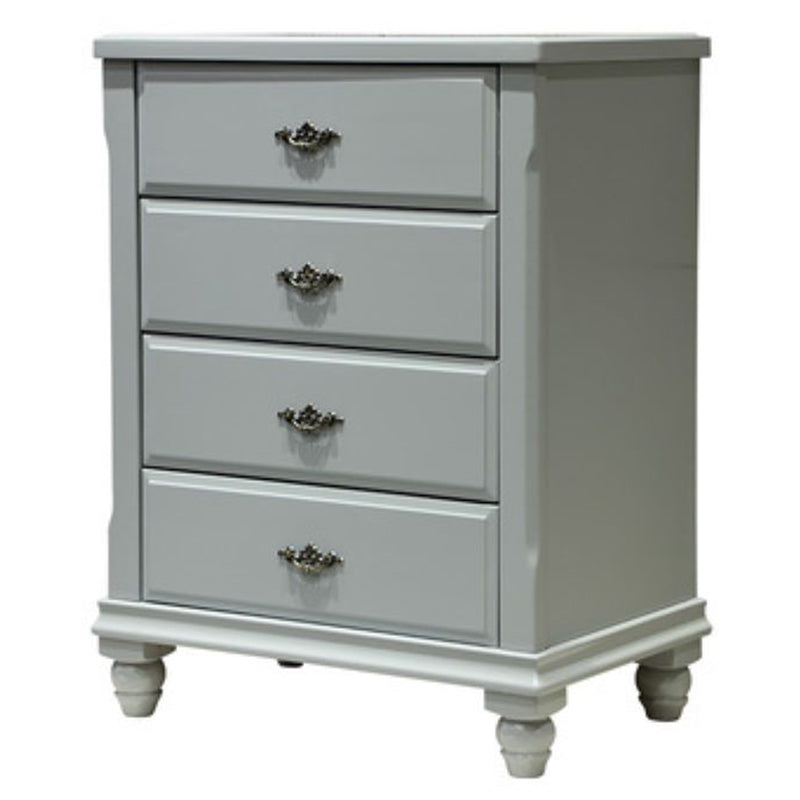 Traditional Bedroom Rubber Wood Storage Chest Vertical Chest with Drawers