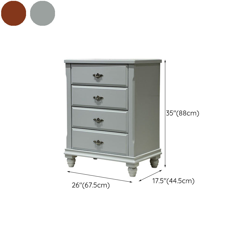 Traditional Bedroom Rubber Wood Storage Chest Vertical Chest with Drawers