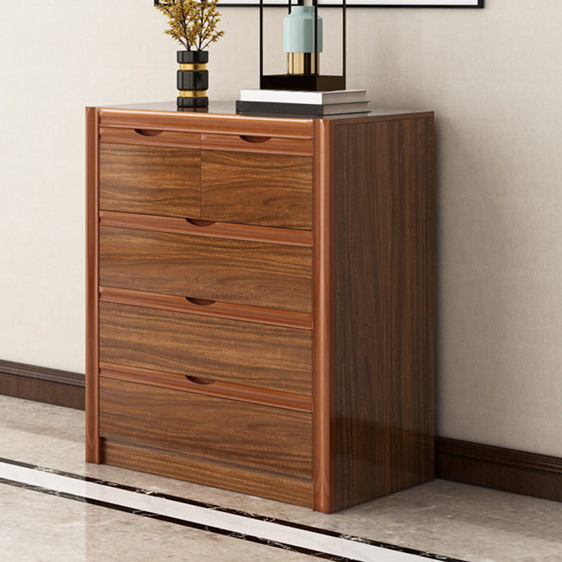 Contemporary Storage Chest Bedroom Chest in Brown with Drawers