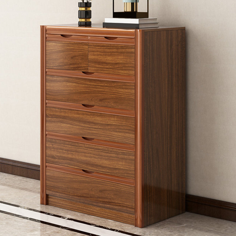 Contemporary Storage Chest Bedroom Chest in Brown with Drawers