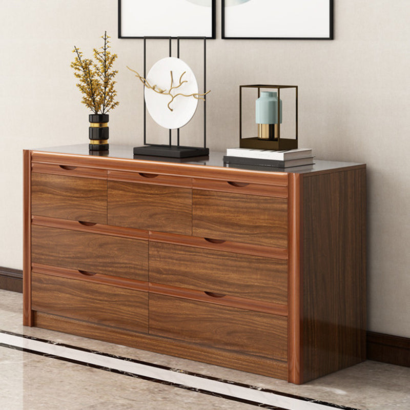Contemporary Storage Chest Bedroom Chest in Brown with Drawers