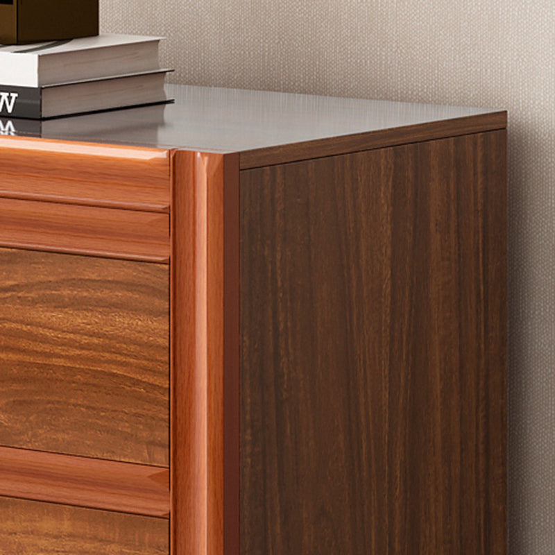Contemporary Storage Chest Bedroom Chest in Brown with Drawers