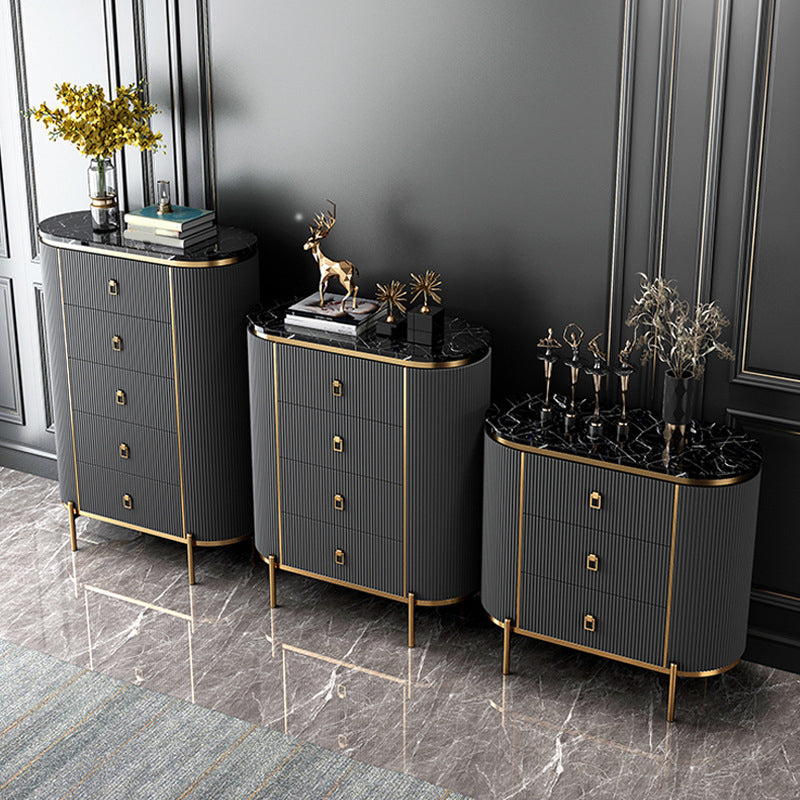 Glam Stone Bedroom Chest 16" Wide Storage Chest with Drawers