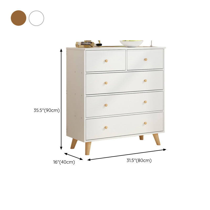 Contemporary Wood Storage Chest Matte Finish Bedroom Dresser