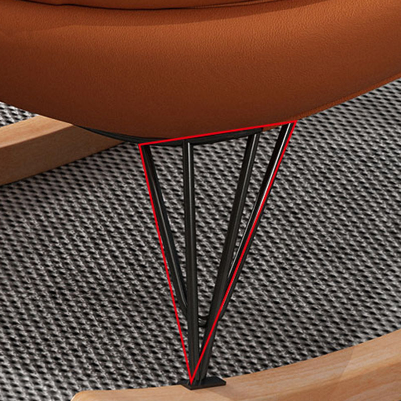 Modern Glider Chair Solid Color Faux Leather Rocking Chair with Cushions