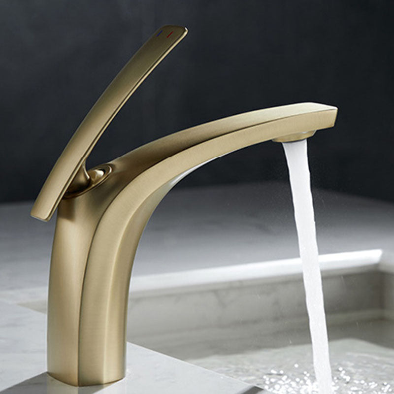 Modern Copper Vessel Faucet Lever Handles Low Arc Vessel Faucet for Bathroom