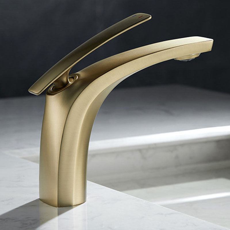 Modern Copper Vessel Faucet Lever Handles Low Arc Vessel Faucet for Bathroom
