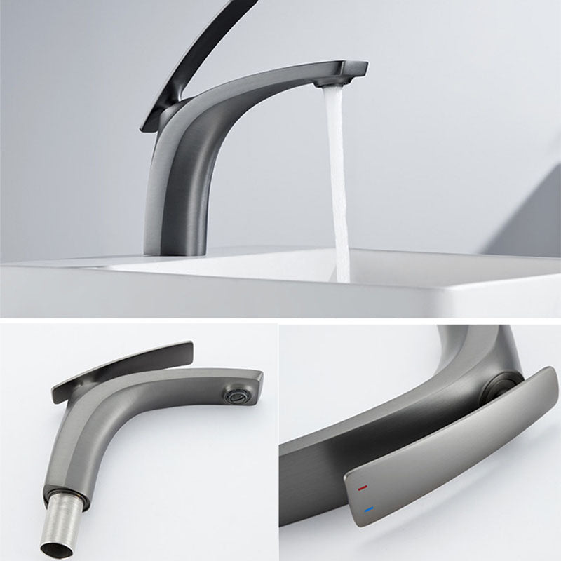 Modern Copper Vessel Faucet Lever Handles Low Arc Vessel Faucet for Bathroom