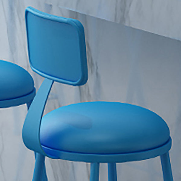 Nordic Armless Backrest Counter Stool Iron Couture Bar Stool with Cushion and Pedal