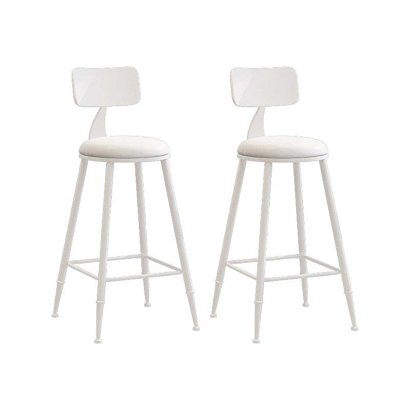 Nordic Armless Backrest Counter Stool Iron Couture Bar Stool with Cushion and Pedal