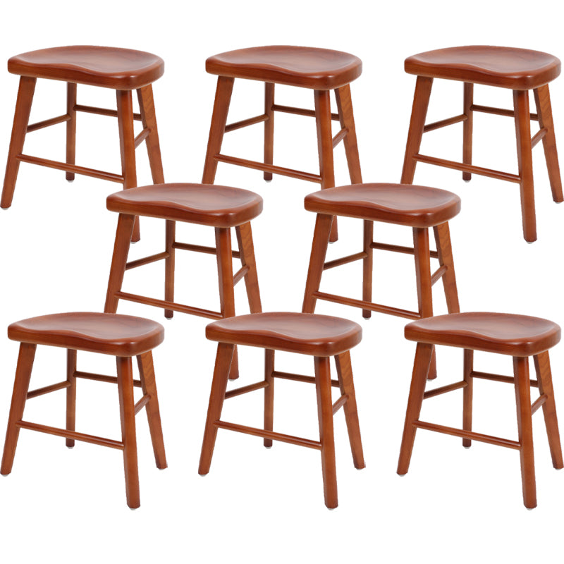 Contemporary Style Solid Wood Home Stool Matte Finish with Footrest