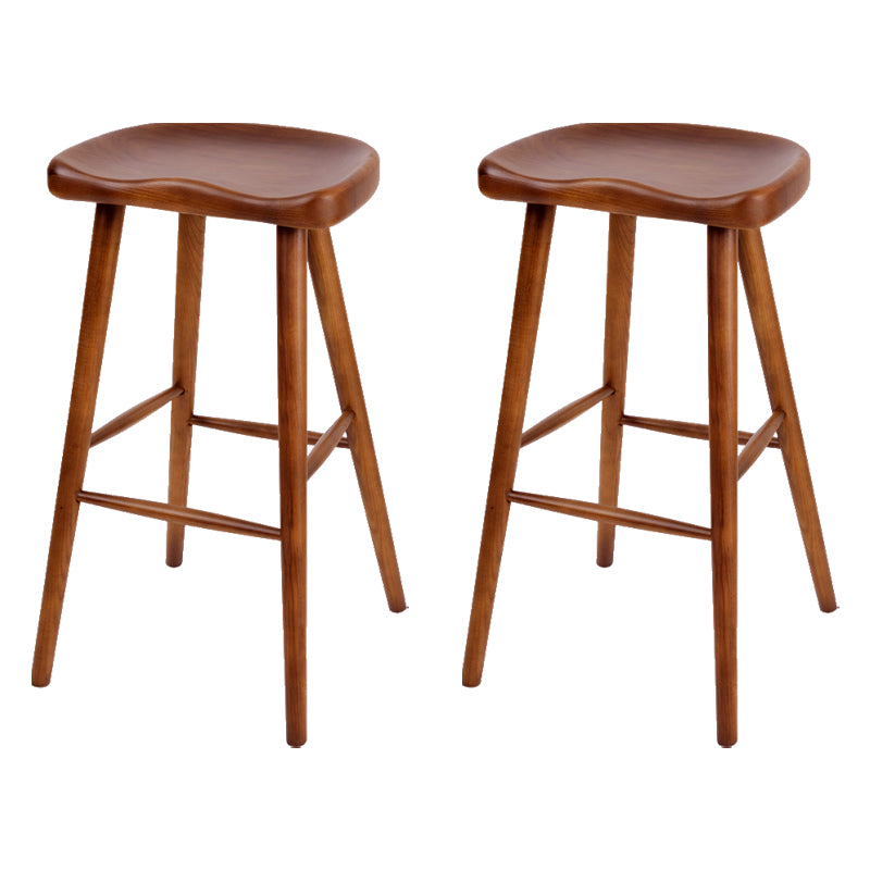 Contemporary Style Solid Wood Home Stool Matte Finish with Footrest