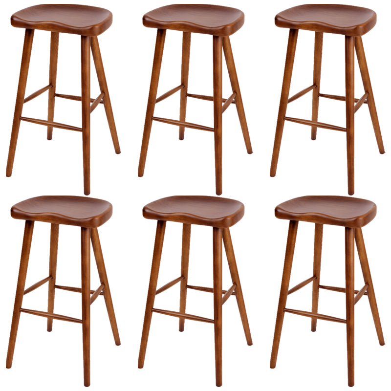 Contemporary Style Solid Wood Home Stool Matte Finish with Footrest