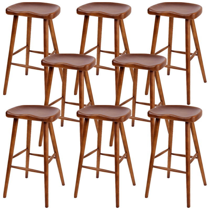 Contemporary Style Solid Wood Home Stool Matte Finish with Footrest