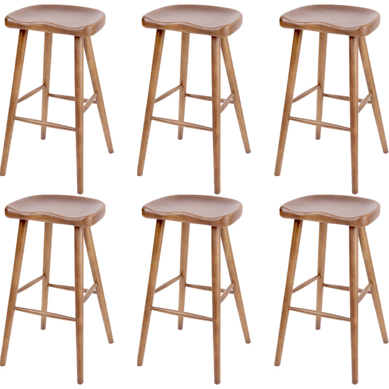 Contemporary Style Solid Wood Home Stool Matte Finish with Footrest