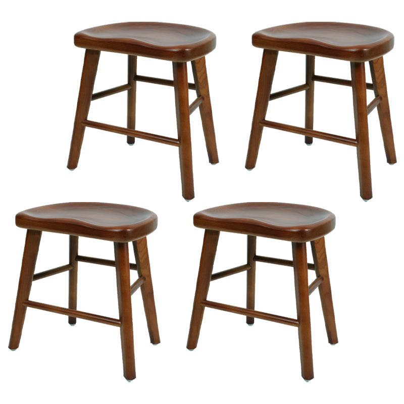 Contemporary Style Solid Wood Home Stool Matte Finish with Footrest