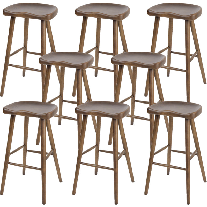 Contemporary Style Solid Wood Home Stool Matte Finish with Footrest