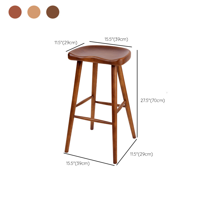 Contemporary Style Solid Wood Home Stool Matte Finish with Footrest