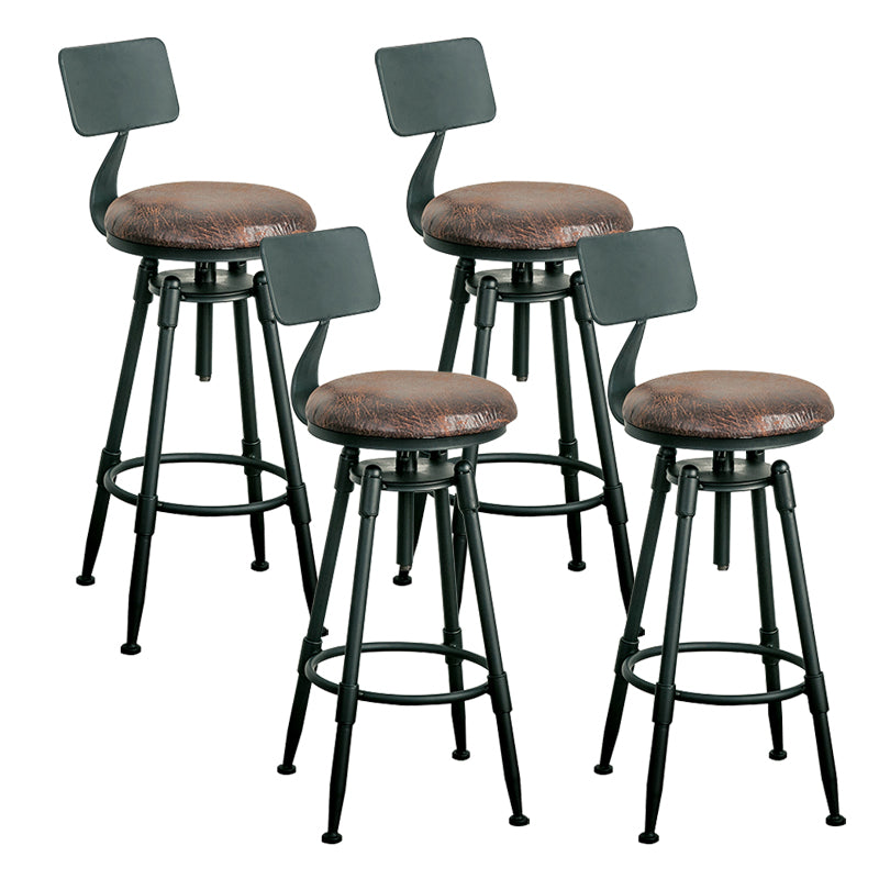 Modern Armless Rotatable Counter Stool Iron Bar Stool with Pedal