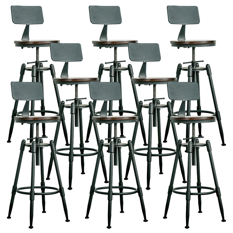 Modern Armless Rotatable Counter Stool Iron Bar Stool with Pedal