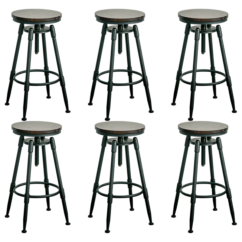 Modern Armless Rotatable Counter Stool Iron Bar Stool with Pedal