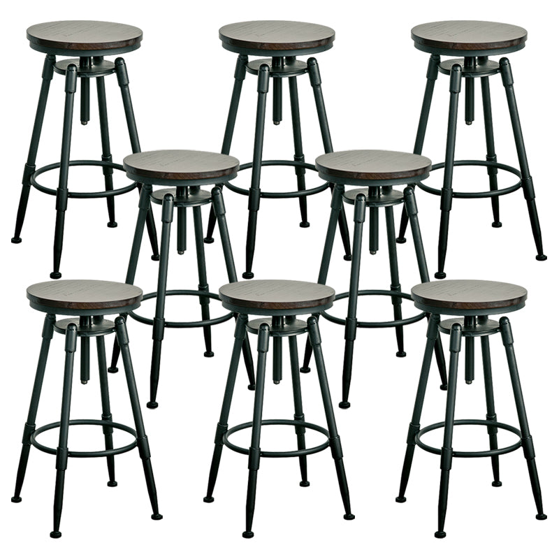 Modern Armless Rotatable Counter Stool Iron Bar Stool with Pedal