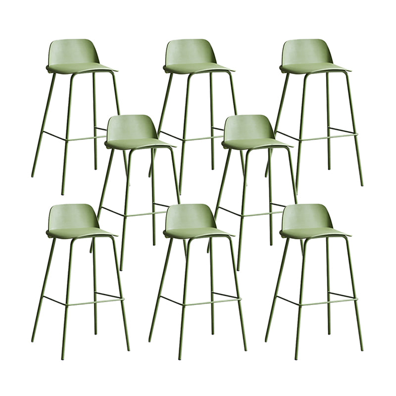 Plastic Stool Contemporary Low Back Bar Height Stool with Metal Legs