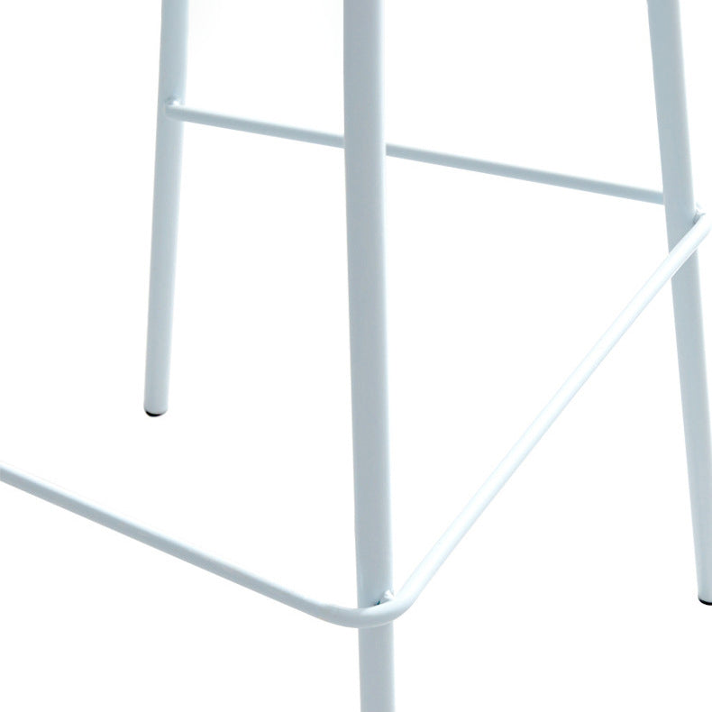 Plastic Stool Contemporary Low Back Bar Height Stool with Metal Legs
