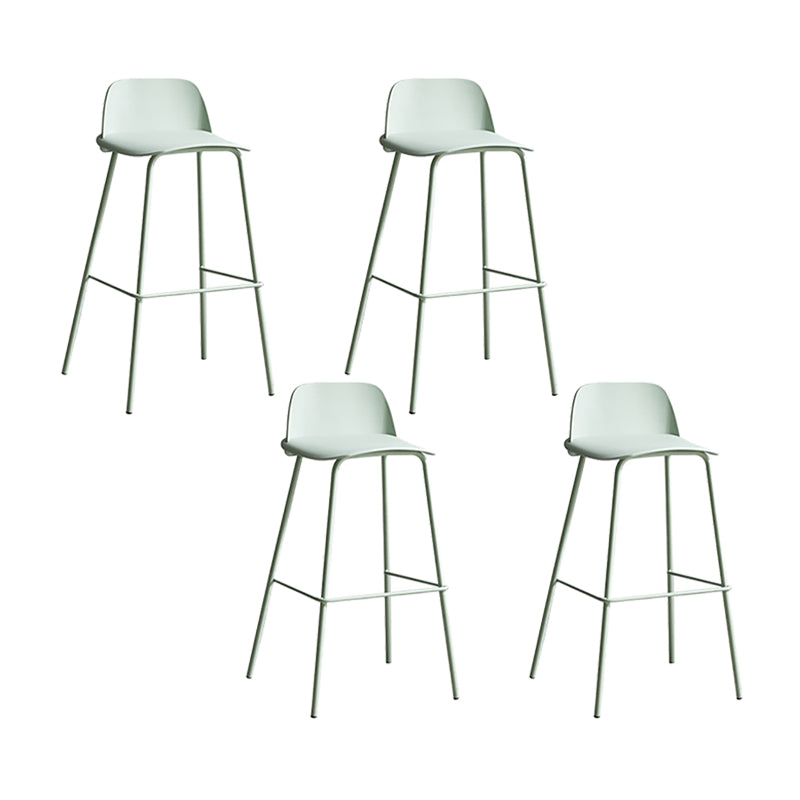 Plastic Stool Contemporary Low Back Bar Height Stool with Metal Legs