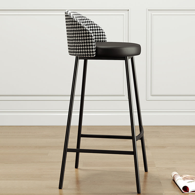 Glam Bucket Leather Counter-height Stool Footrest Indoor Bar and Counter Stool