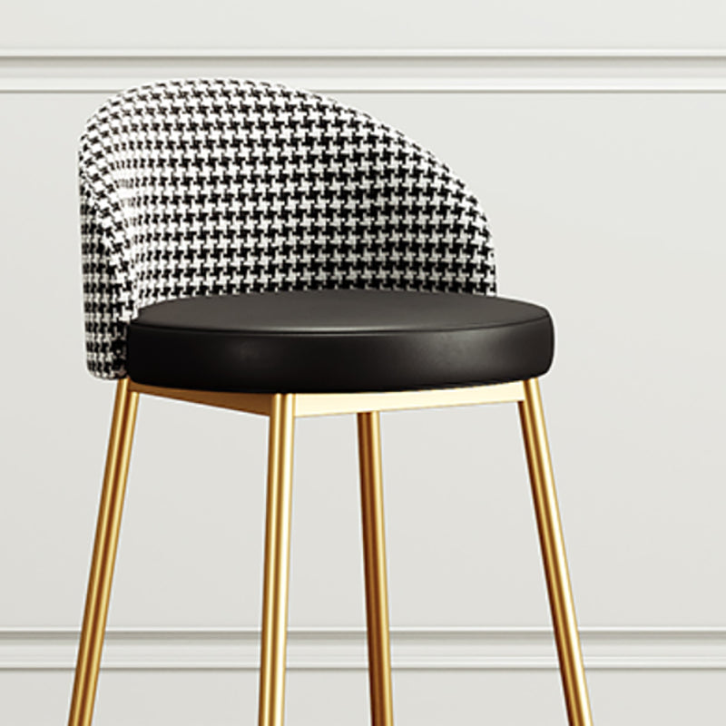 Glam Bucket Leather Counter-height Stool Footrest Indoor Bar and Counter Stool