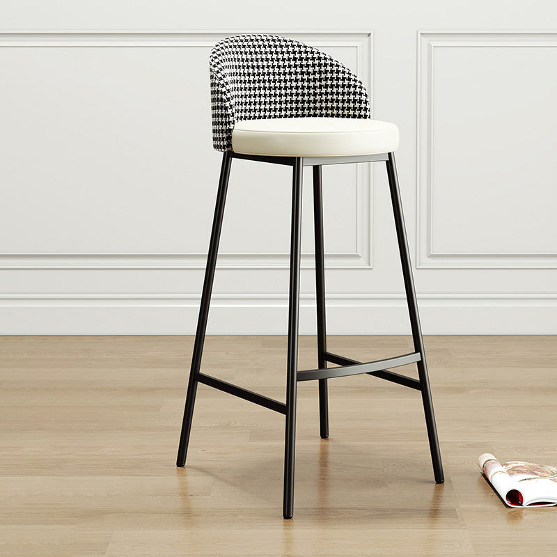 Glam Bucket Leather Counter-height Stool Footrest Indoor Bar and Counter Stool